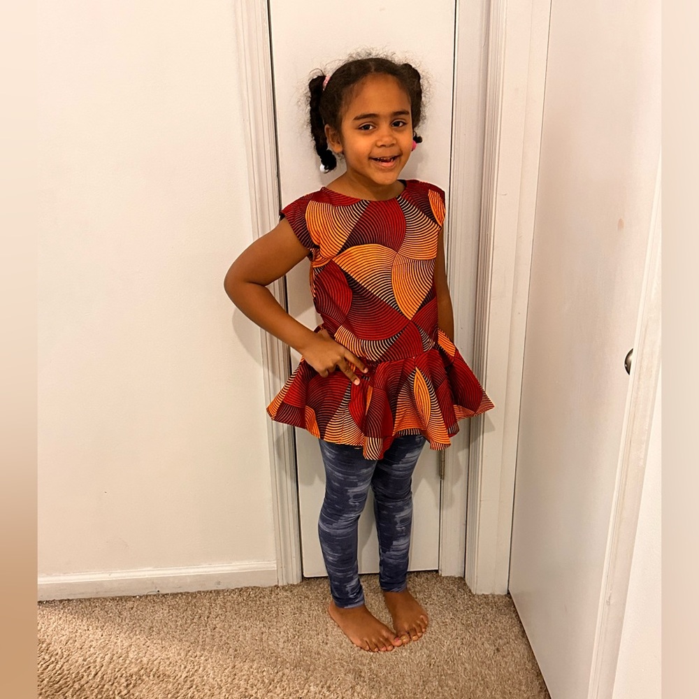 Big girl African print blouse. 100% cotton